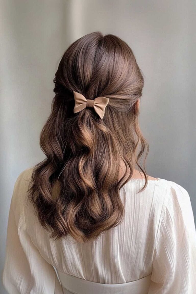 Medium Length Hairstyles That Always Look Good Half Up Half Down with Clip
