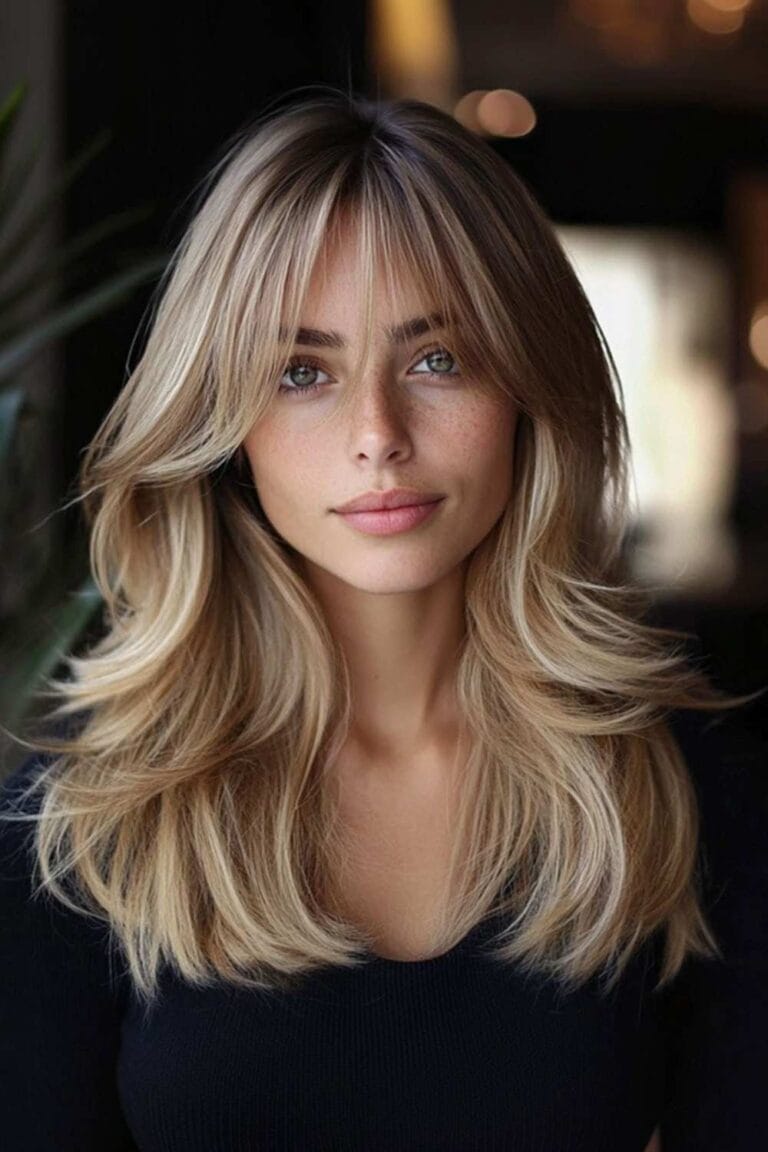 Layered Haircuts That Make You Look Instantly Stylish Layered Hair with Bangs 1