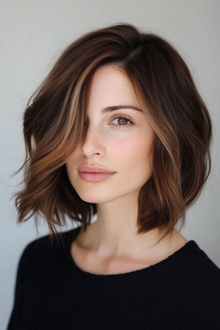 Medium Length Hairstyles That Always Look Good Refined Lob with Side Part