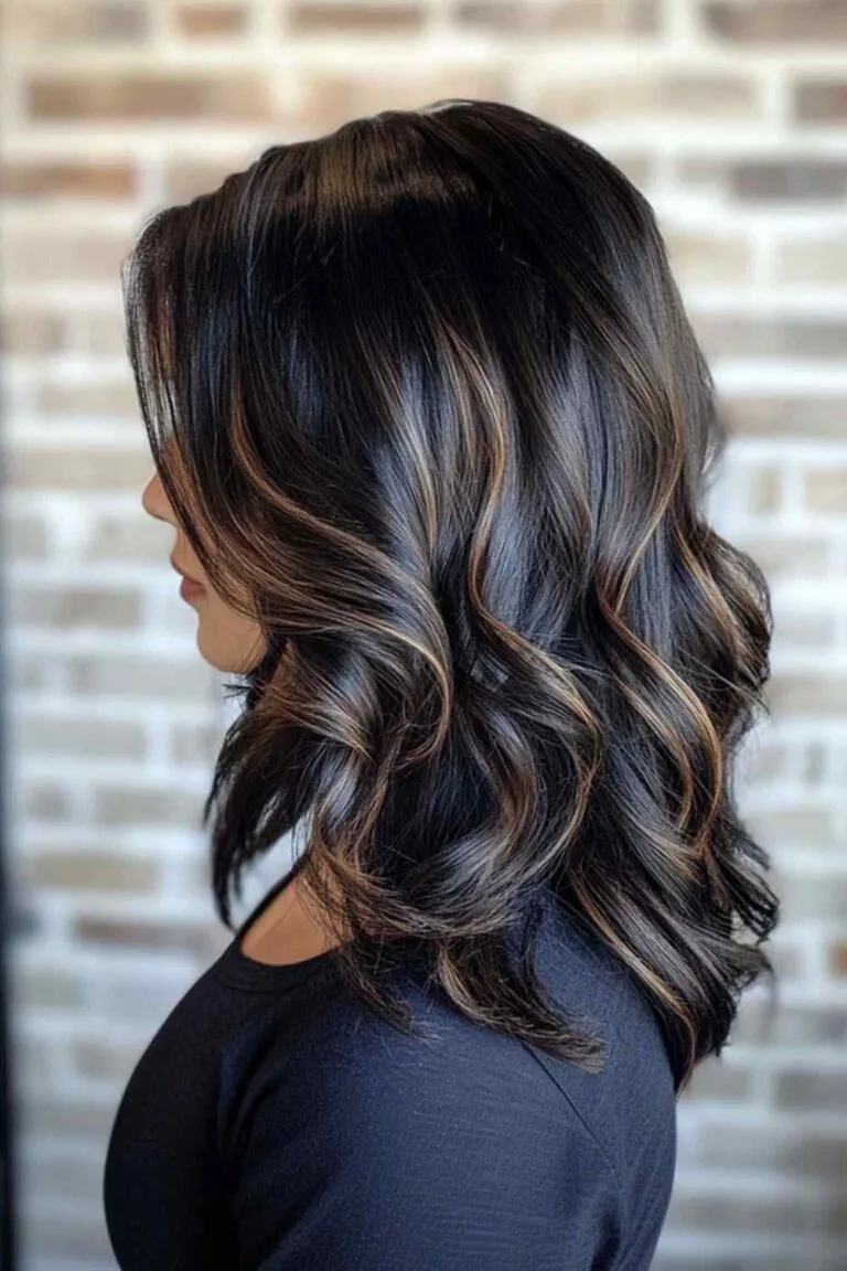 Trending Highlight Colors For Black Hair In 2025, image size:768x1152