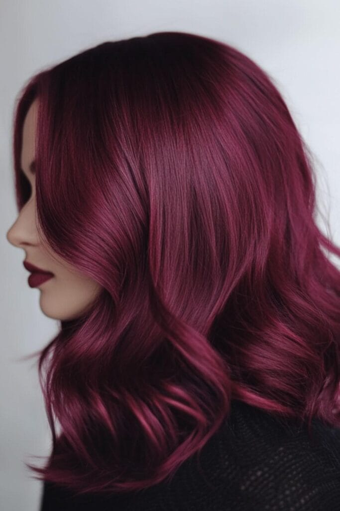 Burgundy hair shade