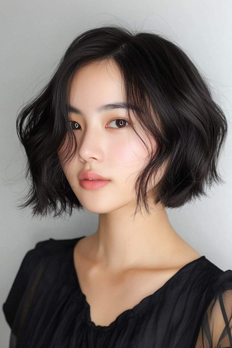 Asian Women's Short Hairstyles to Try for a Stunning New Look Choppy Bob with Tousled Ends