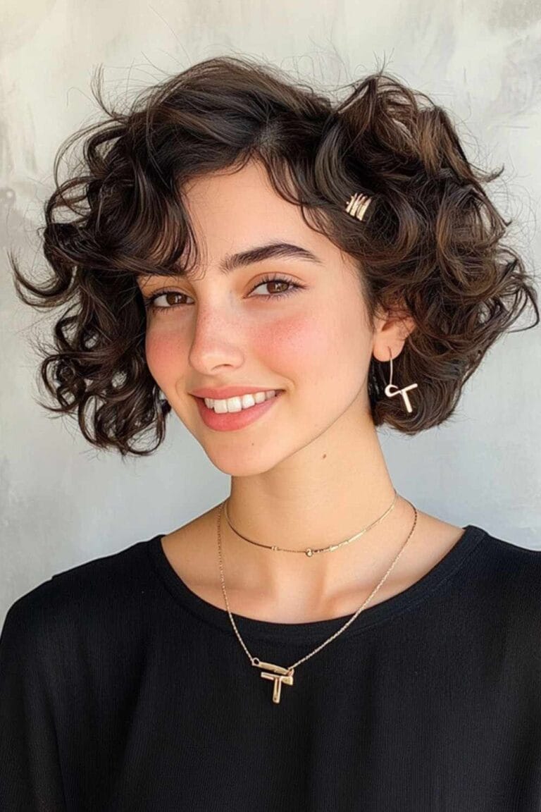 Curly Hairstyles for Effortless Daily Looks Clipped some pin with Side Part