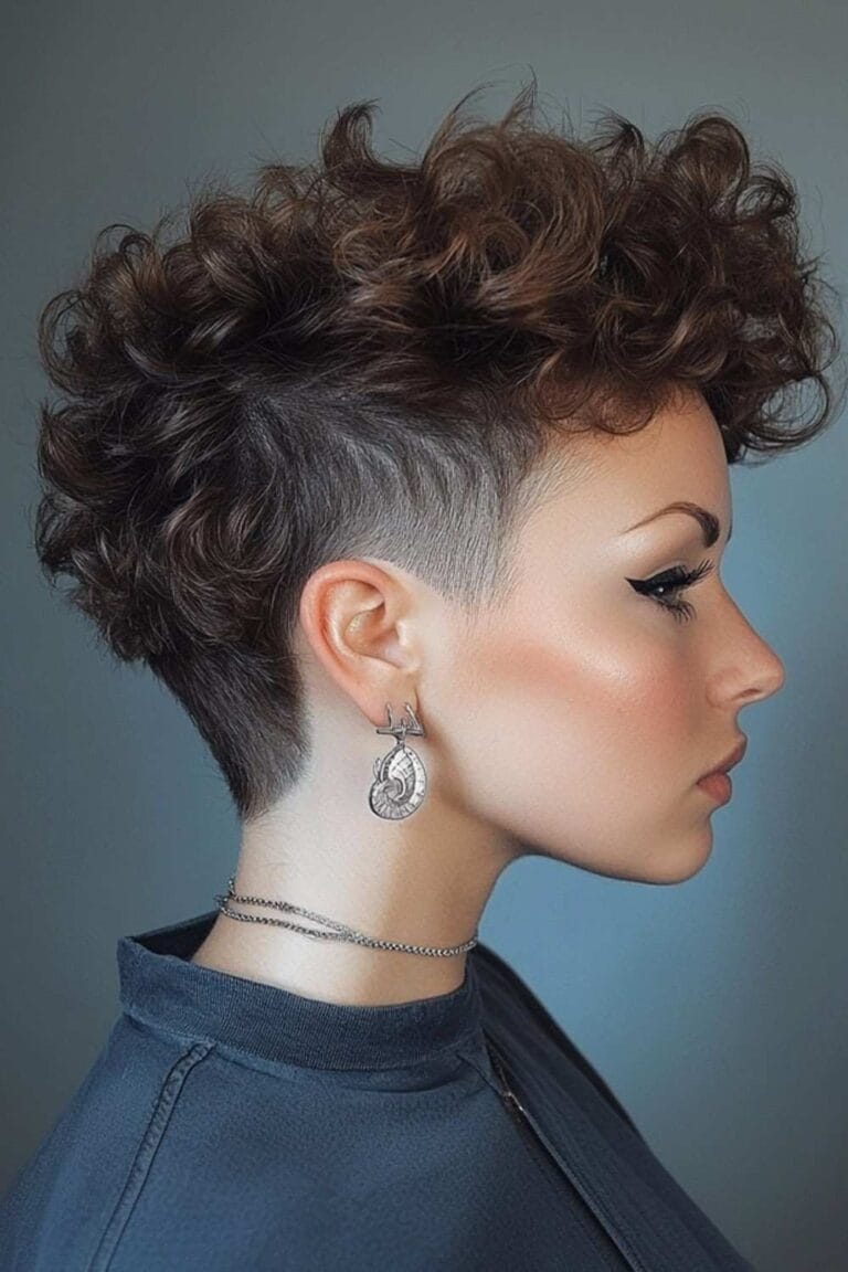 Brunette Curly Hairstyles to Inspire Your Next Hair Makeover Curly Faux Hawk