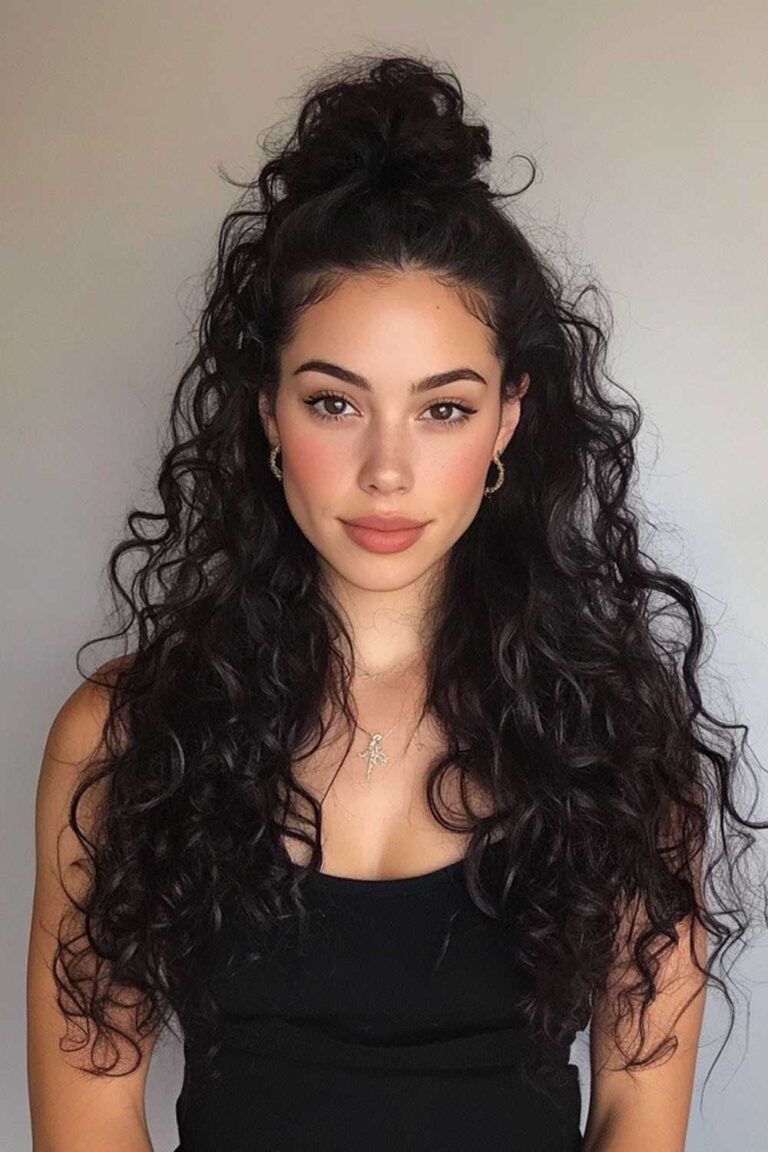 Curly Hairstyles for Effortless Daily Looks Curly Half Up Half Down