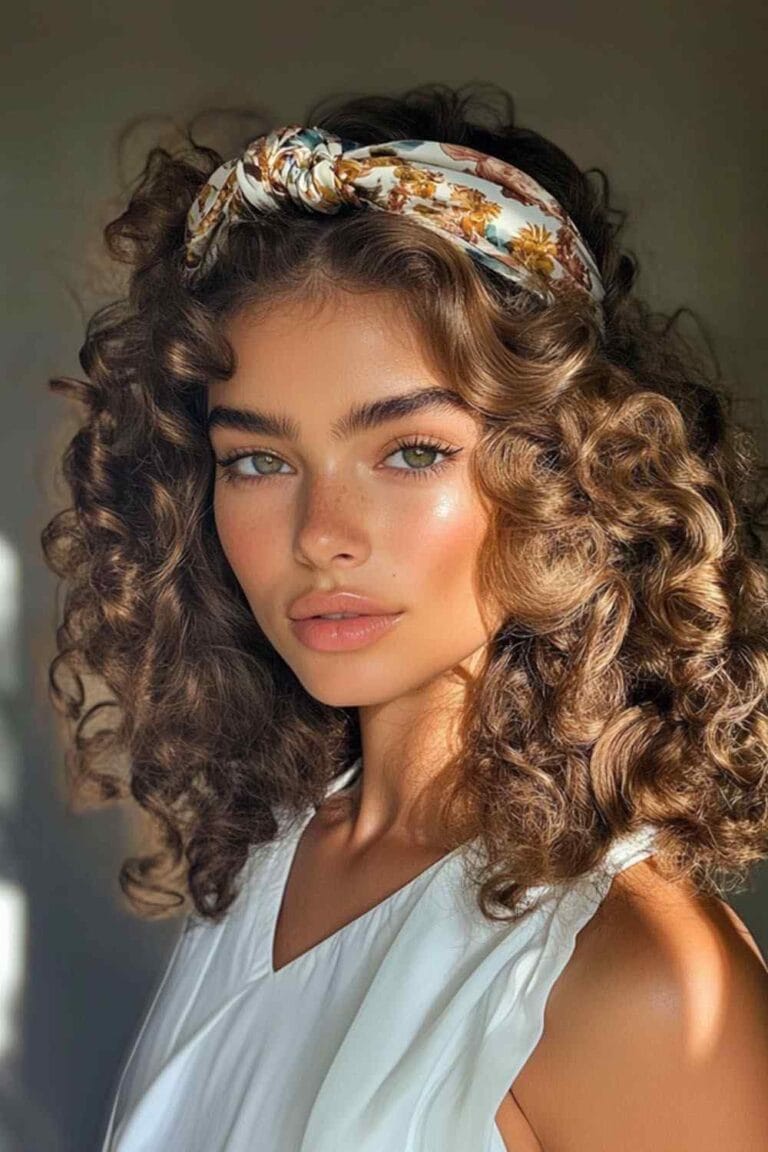 Curly Hairstyles for Effortless Daily Looks Curly Headband Style 1