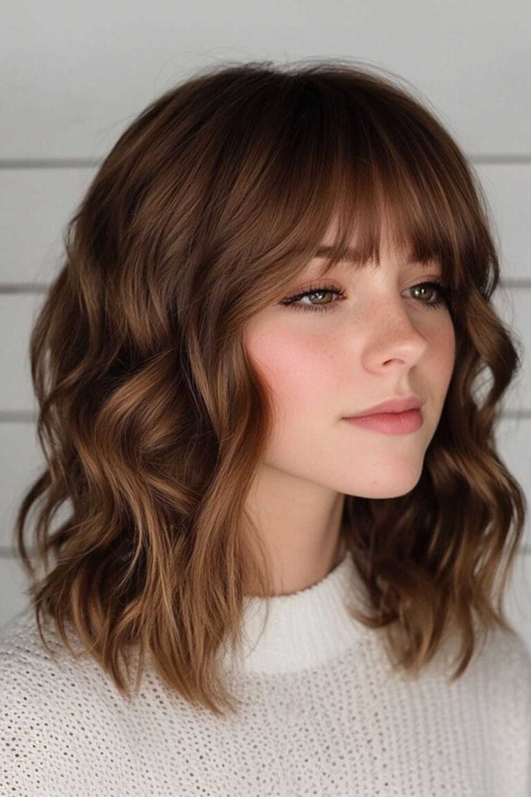 Stylish: Trending Summer Hair Looks for 2025 Curtain Bangs with Loose Curls hairstyles