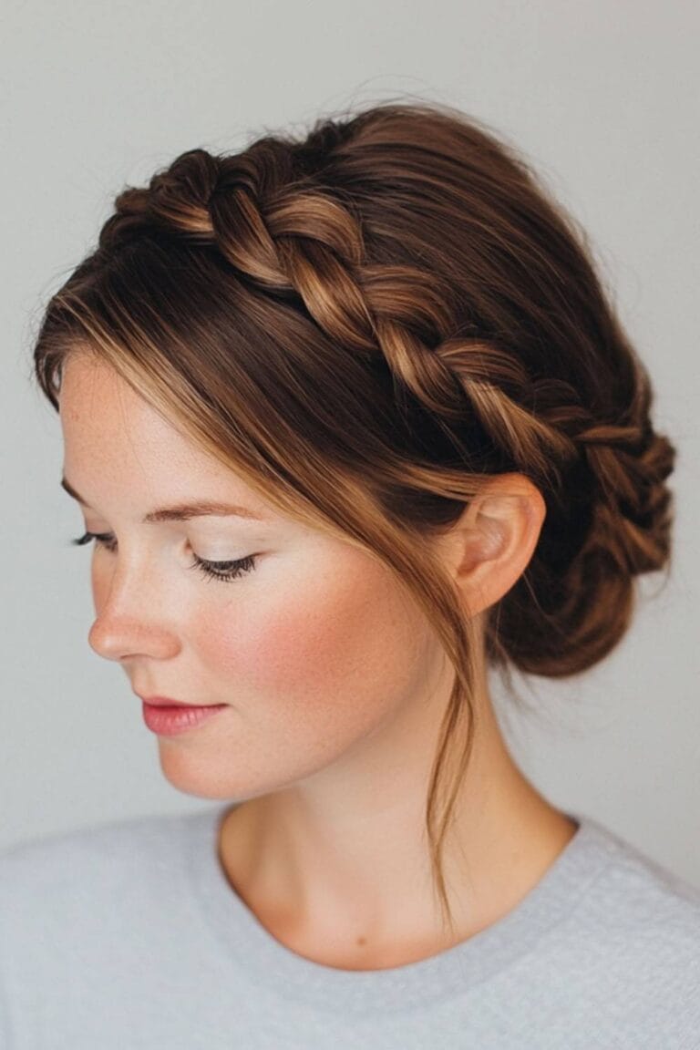 Mom Hairstyles on Busy Days: Easy & Quick Easy Braided Crown 1