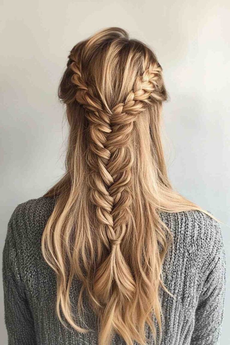 Stylish: Trending Summer Hair Looks for 2025 Half Up Fishtail Braid hair