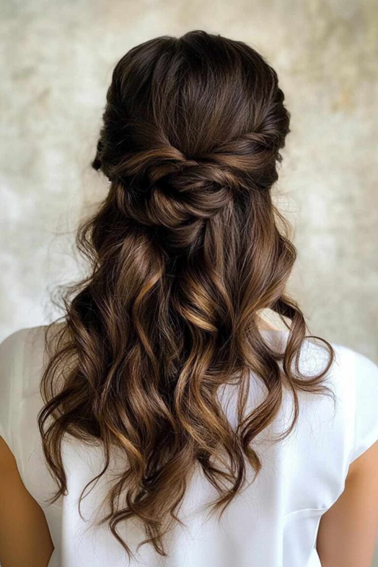 Brunette Curly Hairstyles to Inspire Your Next Hair Makeover Half Up Twists with Loose Curls