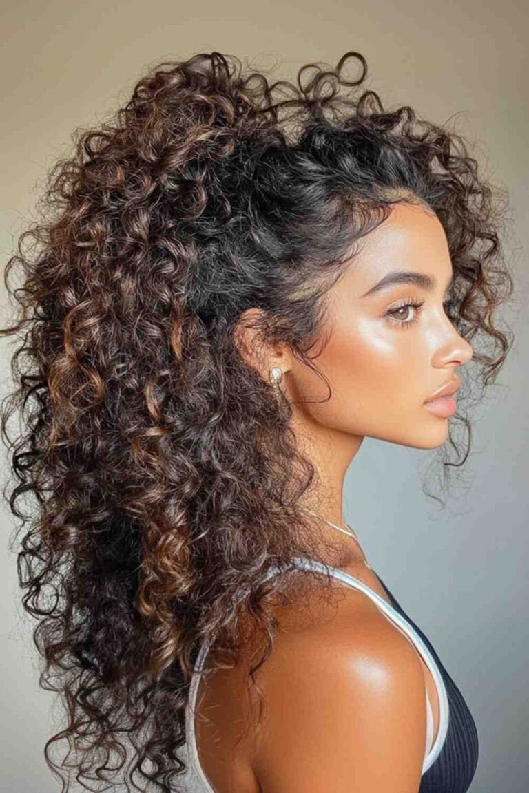 Brunette Curly Hairstyles to Inspire Your Next Hair Makeover High Curly Ponytail