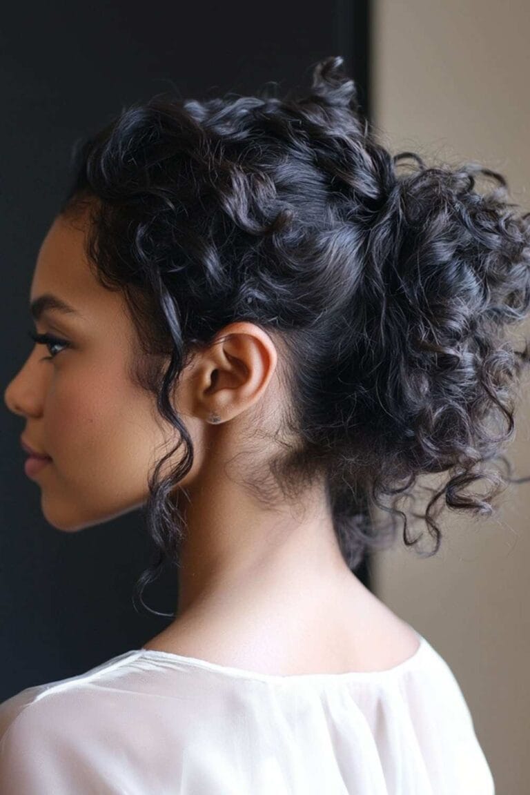 Curly Hairstyles for Effortless Daily Looks Inside Out Ponytail Updo hair