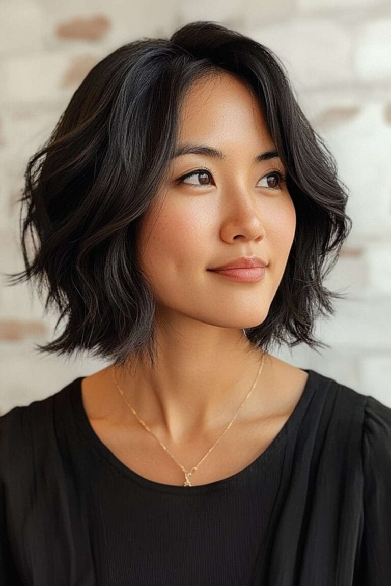 Asian Women's Short Hairstyles to Try for a Stunning New Look Layered Bob with Soft Waves