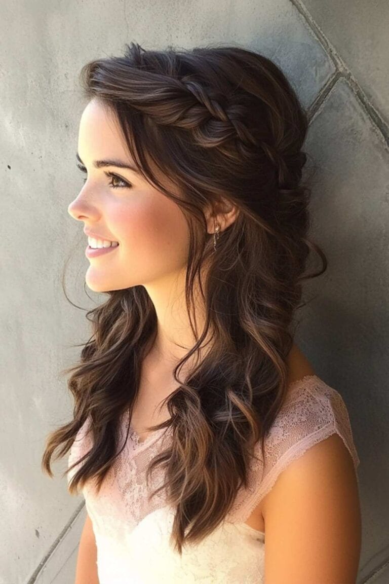 Brunette Curly Hairstyles to Inspire Your Next Hair Makeover Loose Side Braid