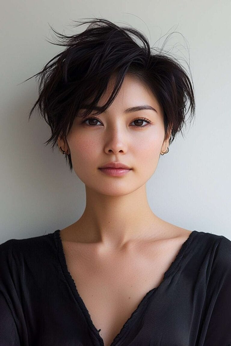 Asian Women's Short Hairstyles to Try for a Stunning New Look Messy Crop Cut with Textured Layers