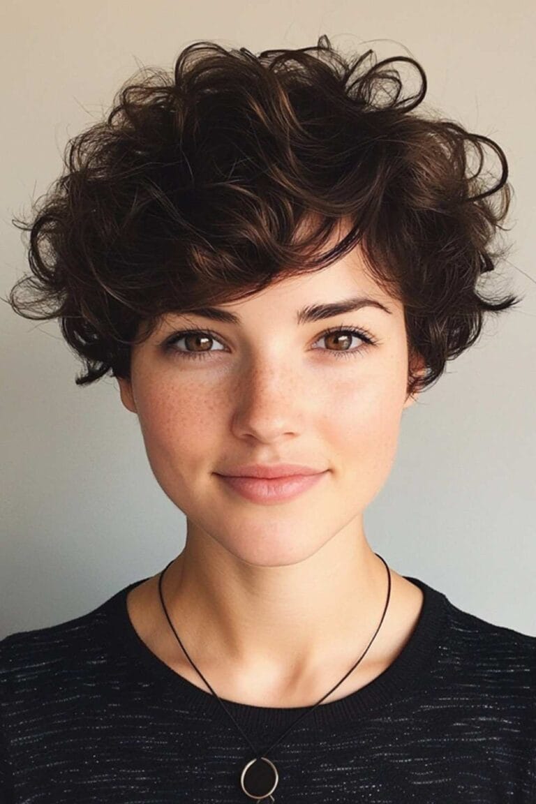 Brunette Curly Hairstyles to Inspire Your Next Hair Makeover Pixie Cut with Defined Curls