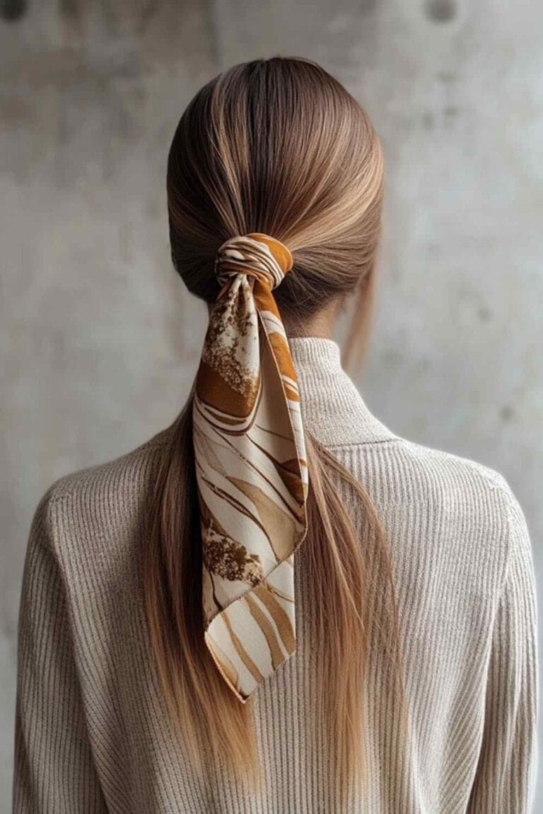 Stylish: Trending Summer Hair Looks for 2025 Scarf Wrapped Ponytail
