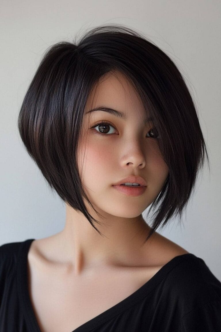 Asian Women's Short Hairstyles to Try for a Stunning New Look Short Angled Bob