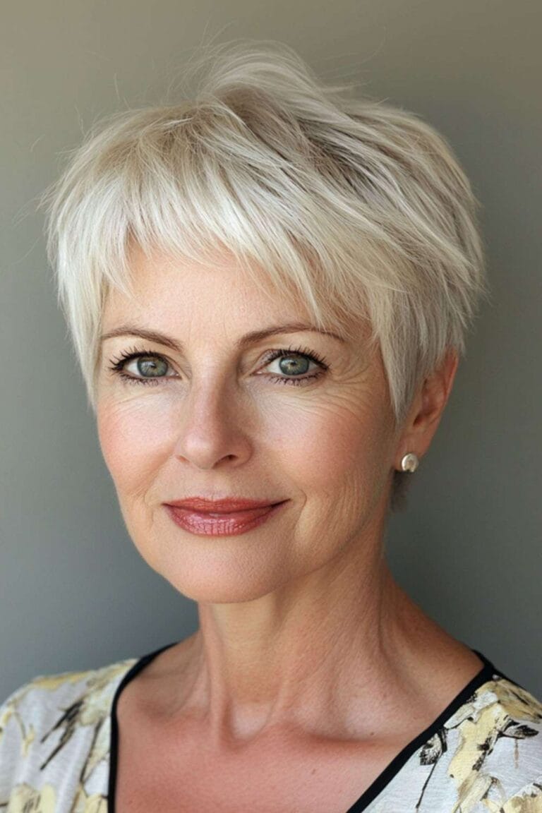 Flattering Hairstyles for Women Over 50 with Thin Hair Short Crop with Gentle Layer