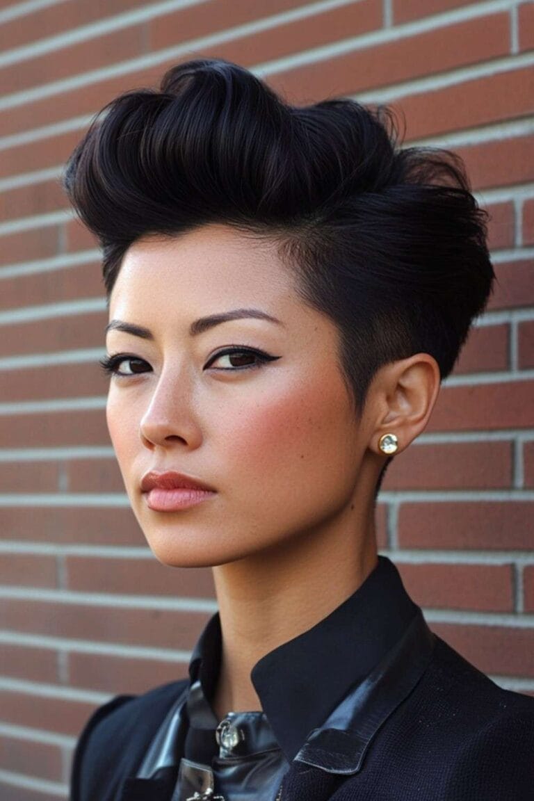 Asian Women's Short Hairstyles to Try for a Stunning New Look Short Pompadour 1