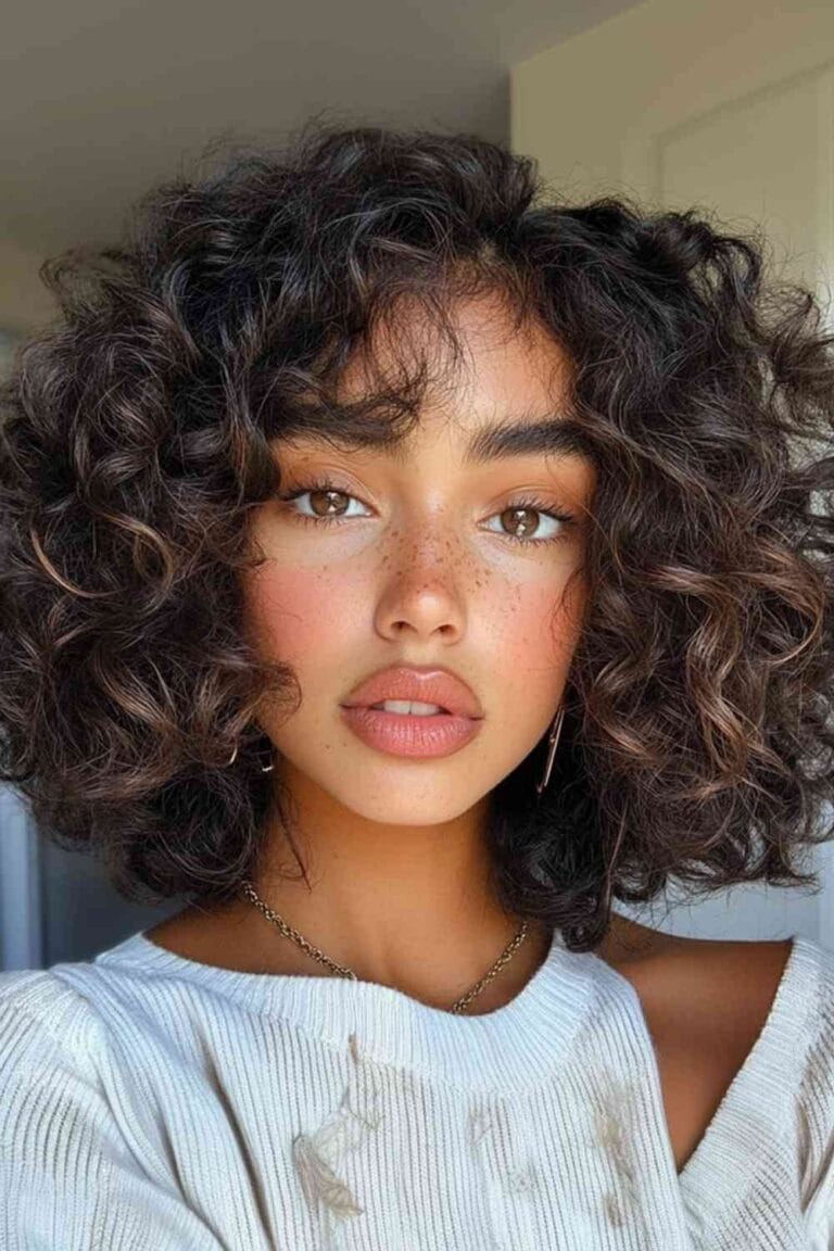 Brunette Curly Hairstyles to Inspire Your Next Hair Makeover Stacked Curly Bob