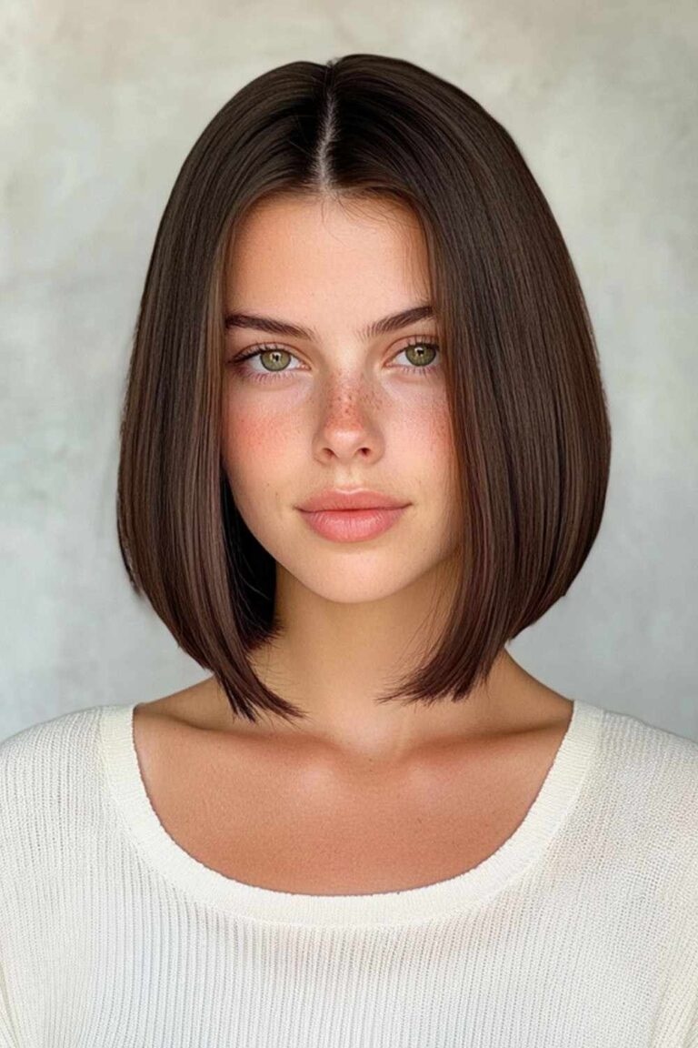 Haircuts for Thick Hair That Look Great and Feel Lighter Straight Cut with Center Part thick