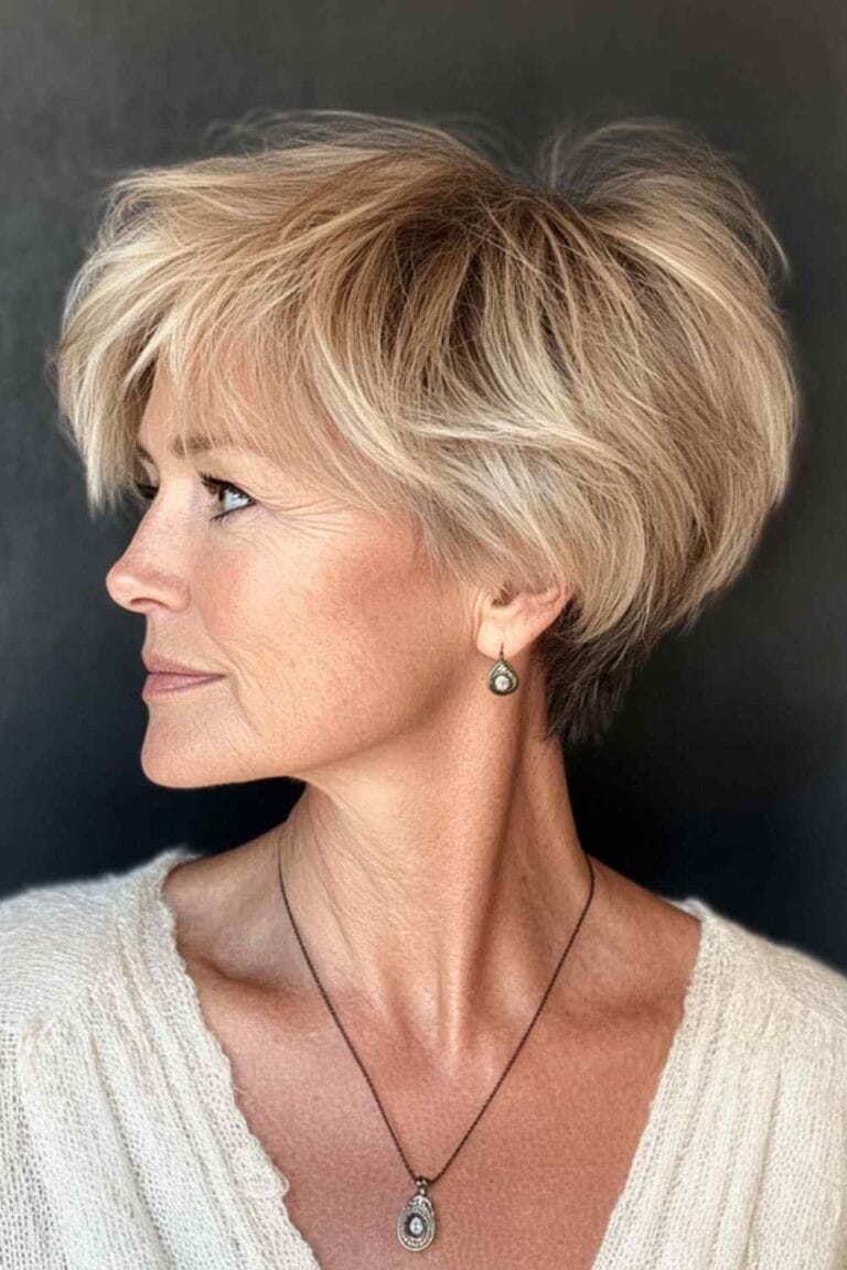Flattering Hairstyles for Women Over 50 with Thin Hair Textured Crop Cut 1