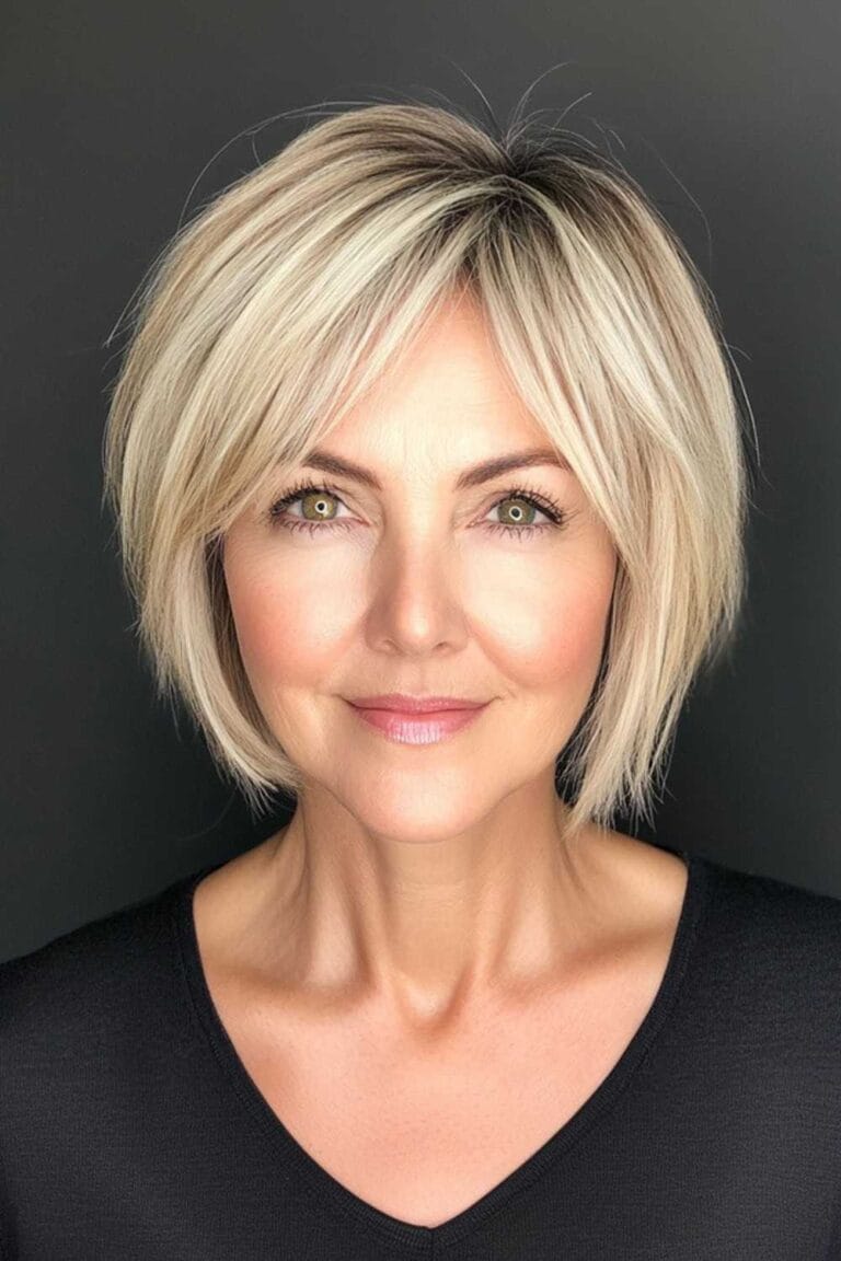 Flattering Hairstyles for Women Over 50 with Thin Hair Thin Hair Short Layered Bob
