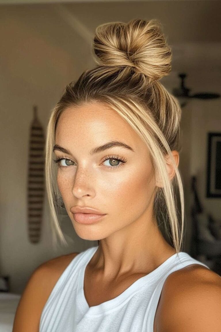 Stylish: Trending Summer Hair Looks for 2025 Tight Top Knot hair