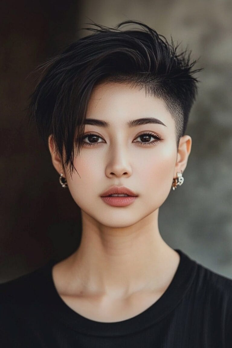 Asian Women's Short Hairstyles to Try for a Stunning New Look Undercut Pixie with Longer Top