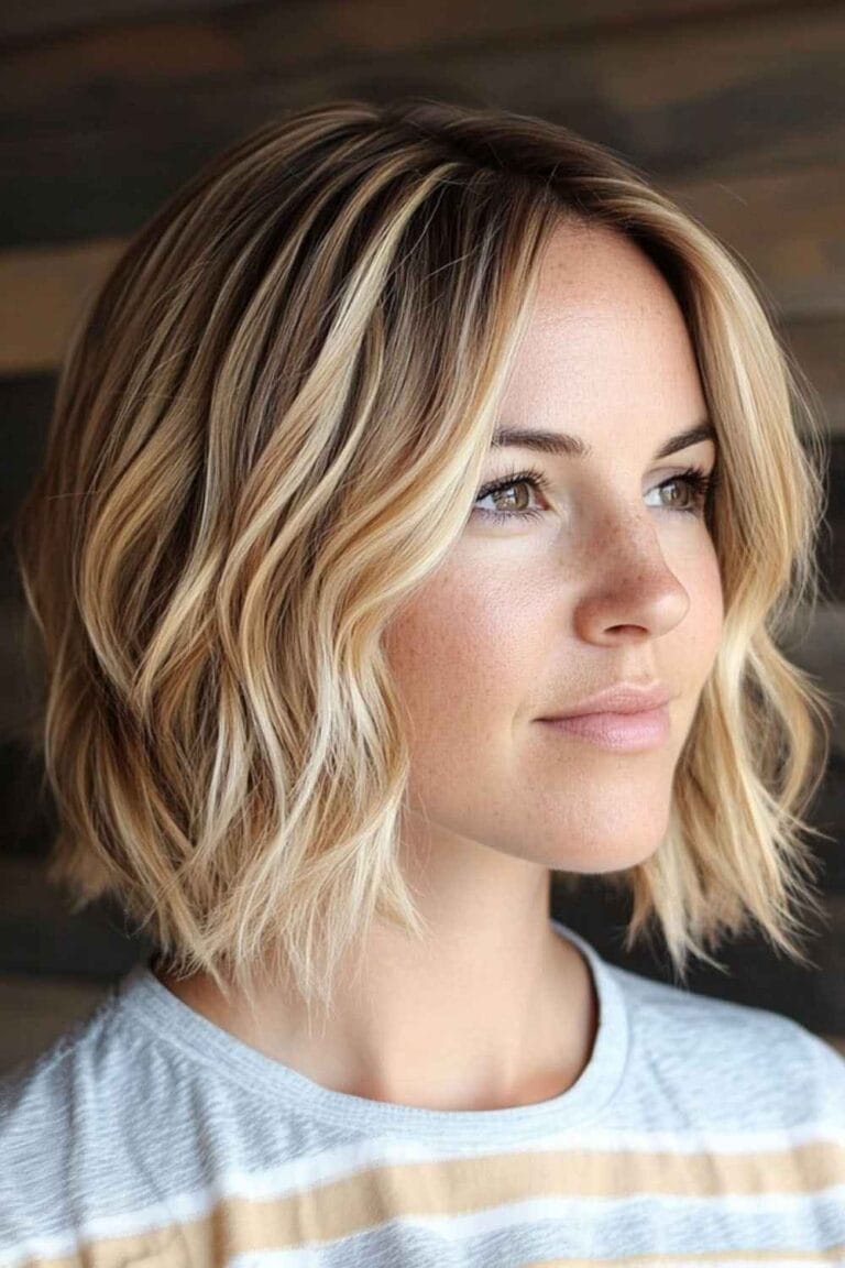 Trending Choppy Haircuts for Every Hair Type Wavy Choppy Bob with Side Bangs