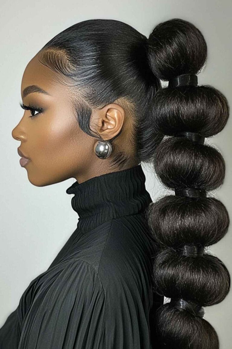 Curly Hairstyles for Effortless Daily Looks bubbleponytails
