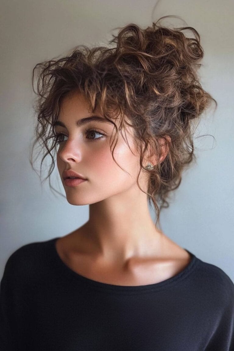 Curly Hairstyles for Effortless Daily Looks messycurlybun