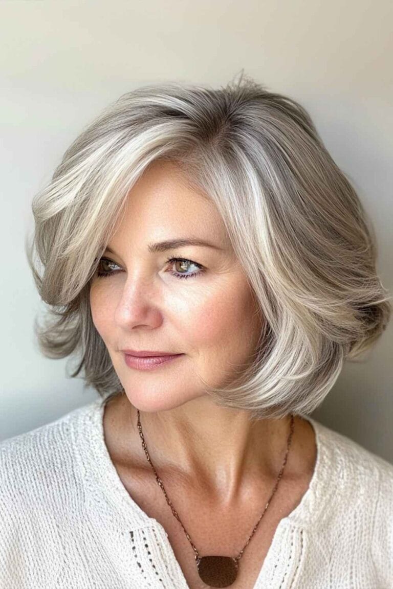 Haircuts for Women Over 50 That Look Amazing Blunt Swept Back Layers