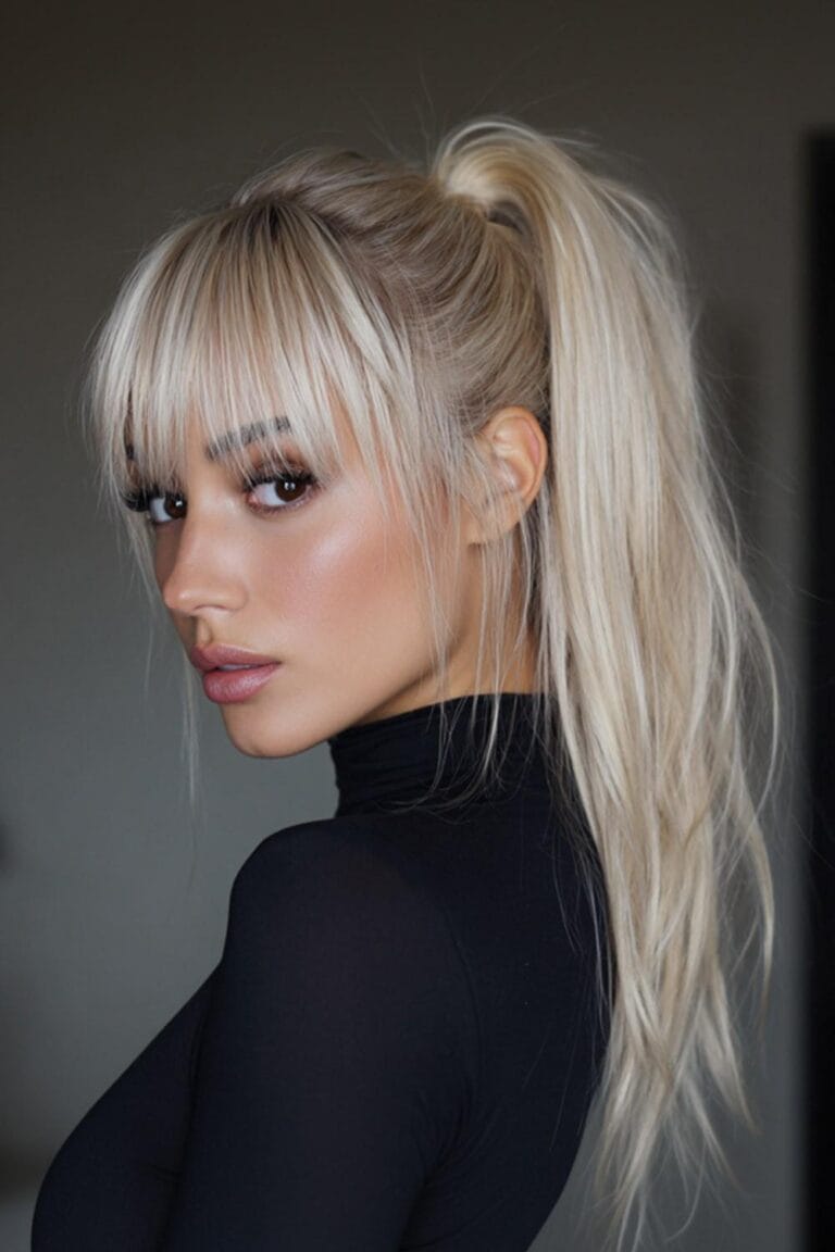 Trendy Hairstyles With Bangs to Try in 2025 Fringe with Ponytail