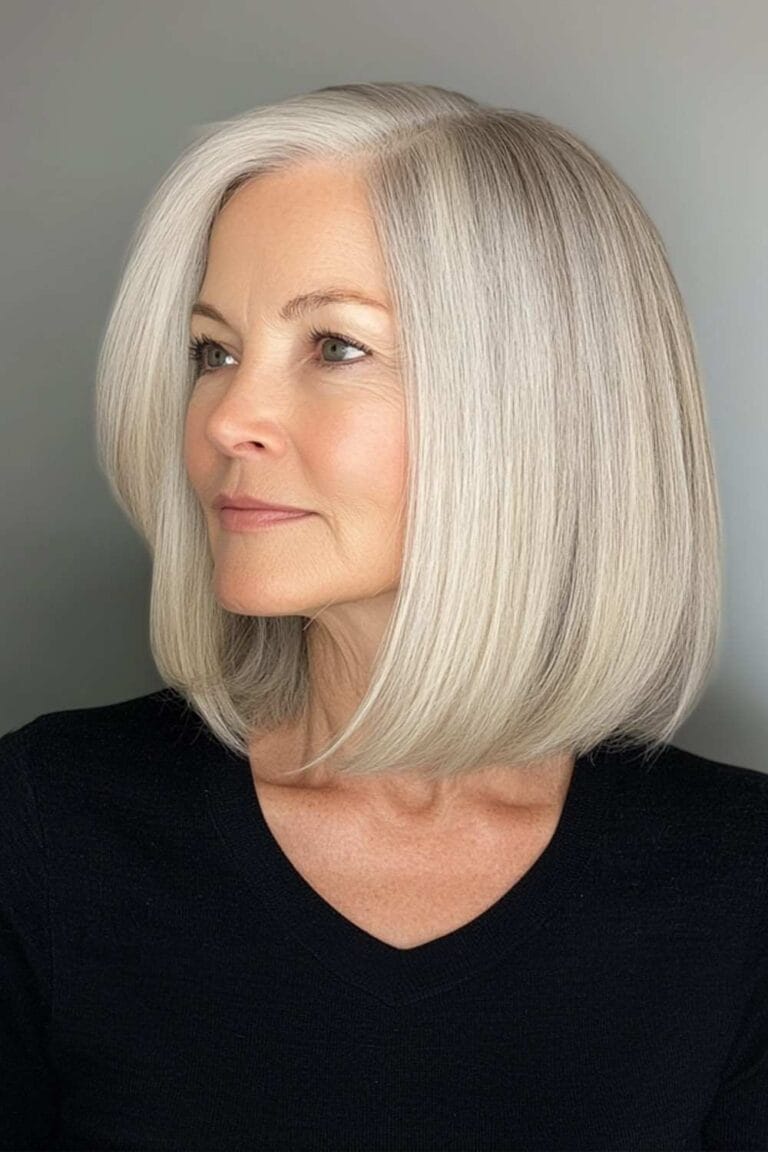 Haircuts for Women Over 50 That Look Amazing Lob with Side Part