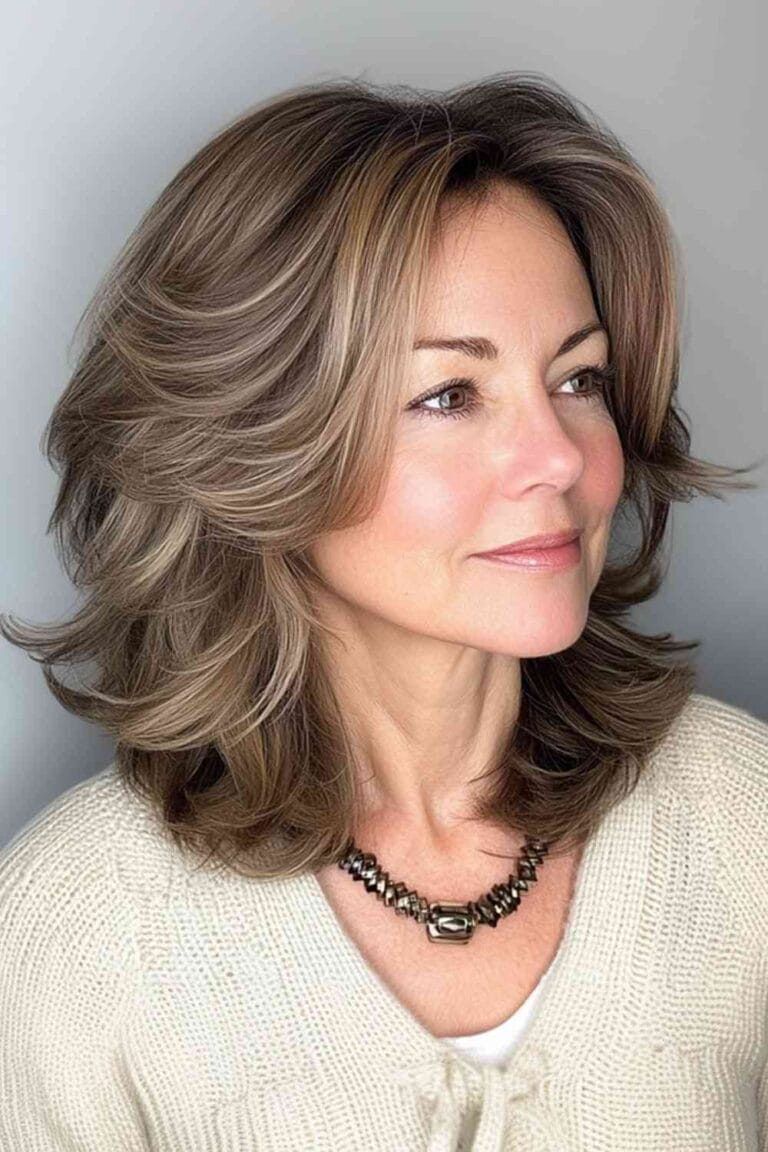 Haircuts for Women Over 50 That Look Amazing Mid Cut with Face Framing Layers