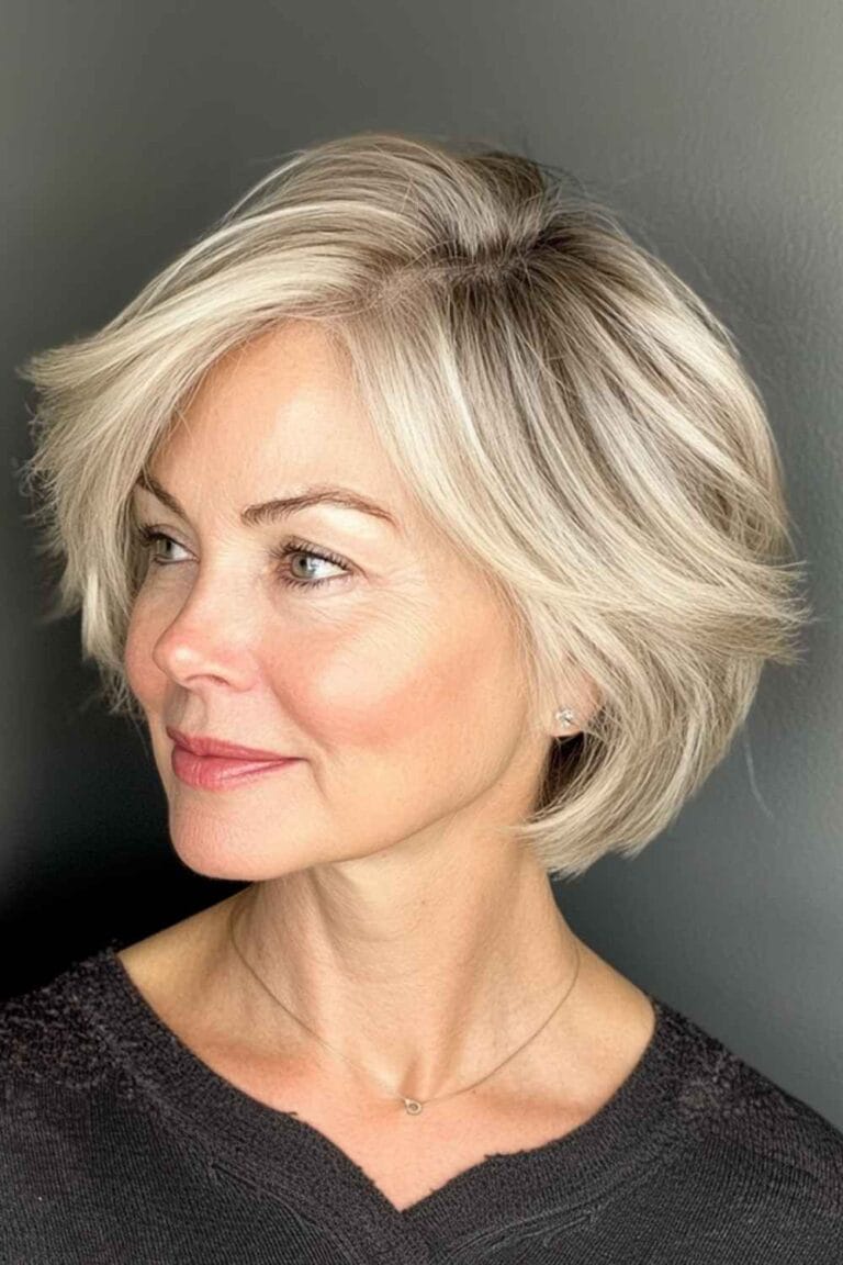 Haircuts for Women Over 50 That Look Amazing Side Swept Short Layers