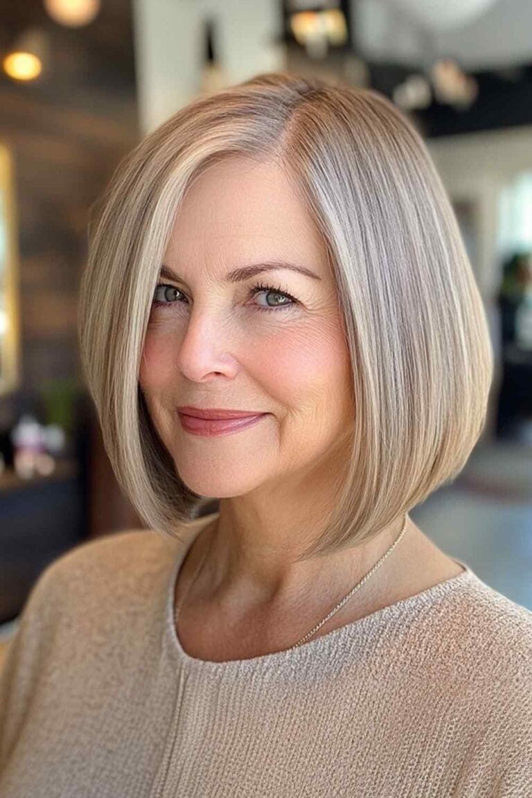 Haircuts for Women Over 50 That Look Amazing Sleek Shoulder Length Bob